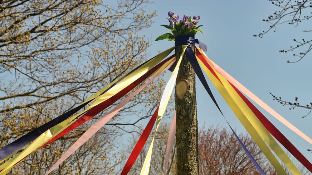 maypole during Beltane holiday celebration
