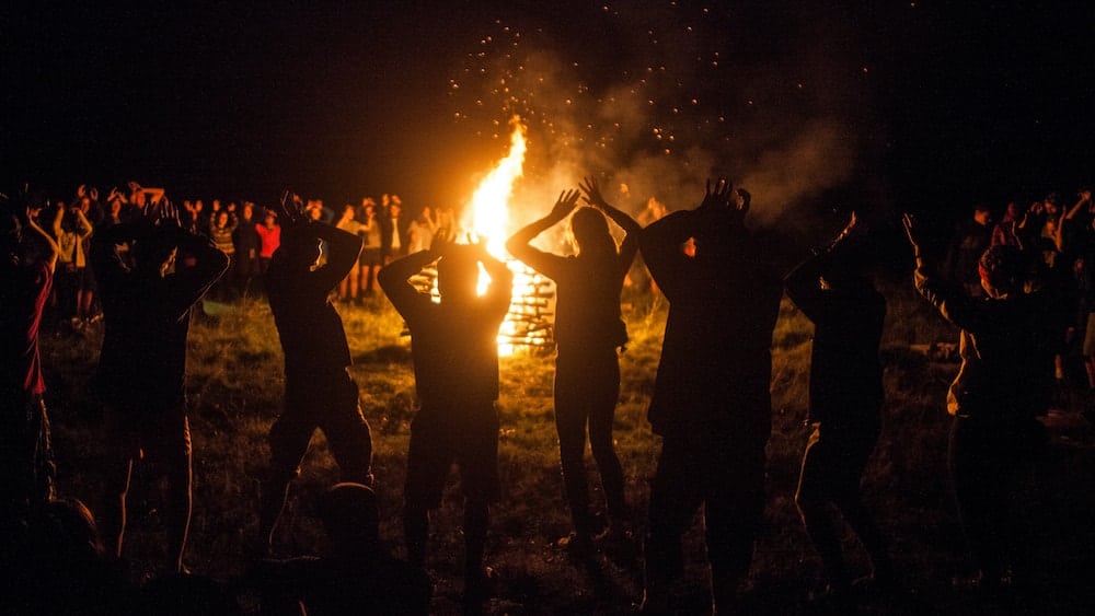 A Samhain bonfire