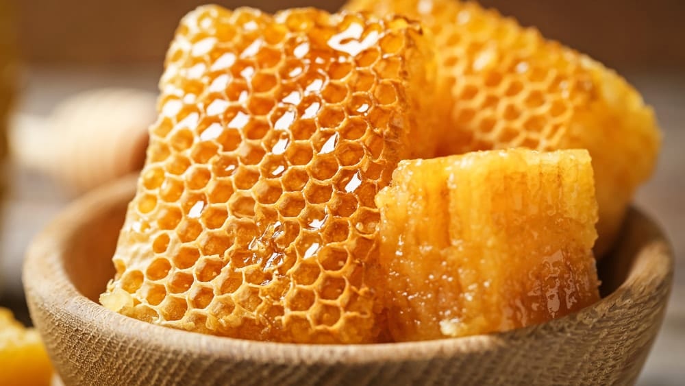 a bowl of fresh honeycomb