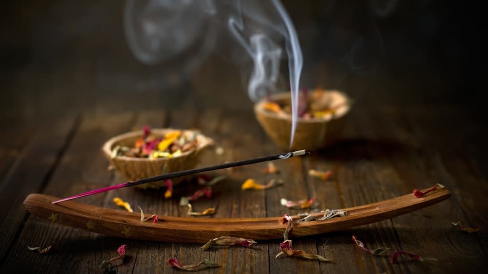 a burning stick of incense