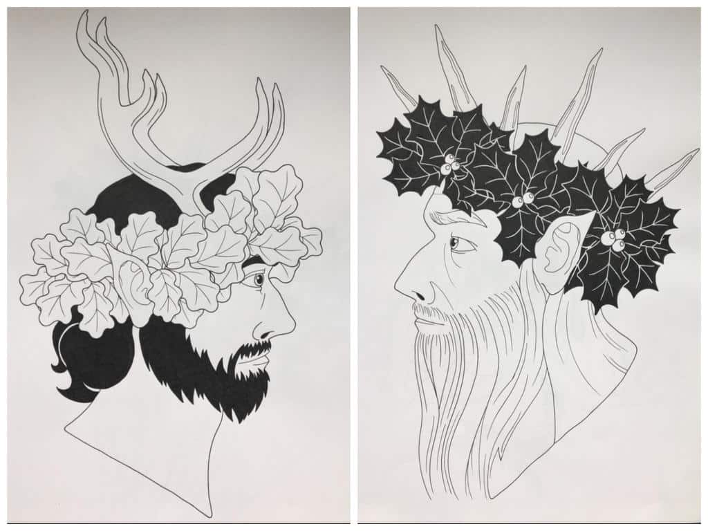 The Oak King and the Holly King by Gretuteee
