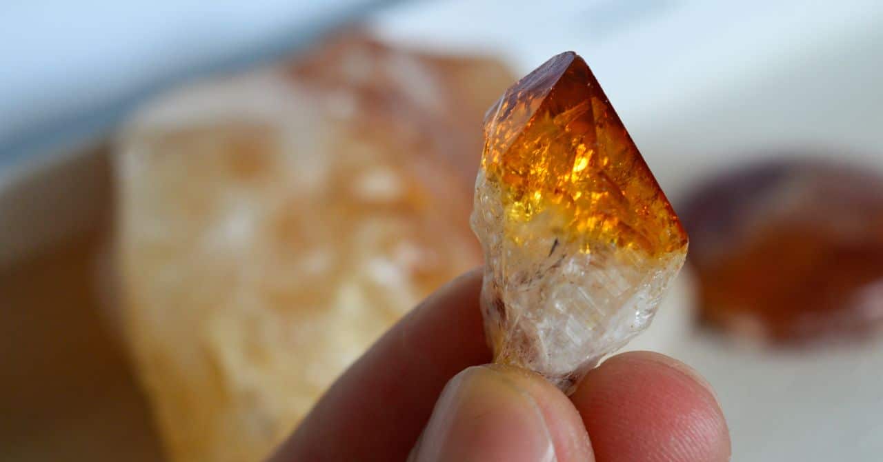 A Person Holding Citrine Crystal