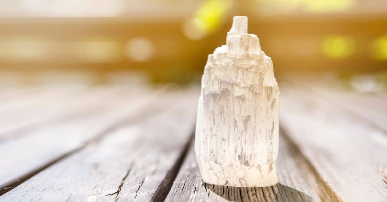 Selenite Crystals on Table