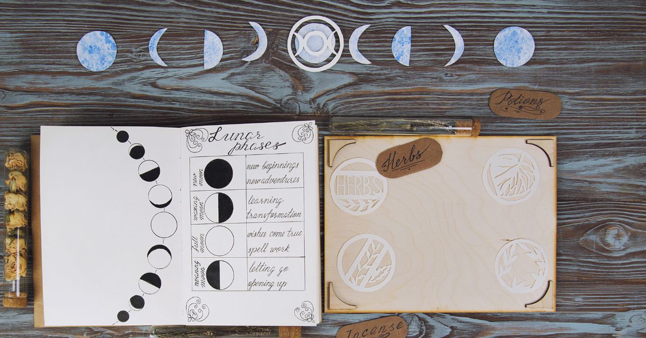 Book with moon phases