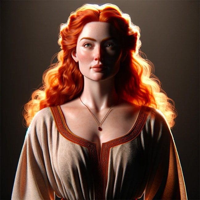 Brigit is a fiery goddess