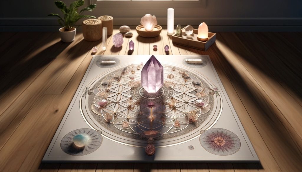Crystal Grid with Crystals on The Side