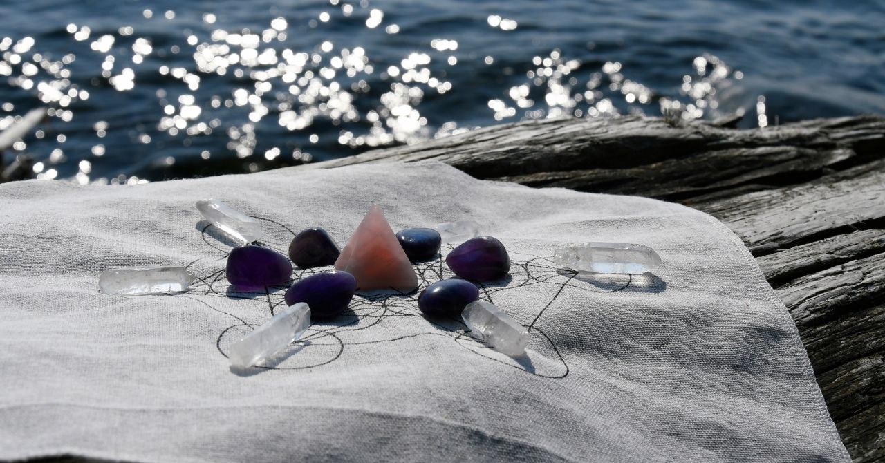 Crystal Grid on the Sea Beach