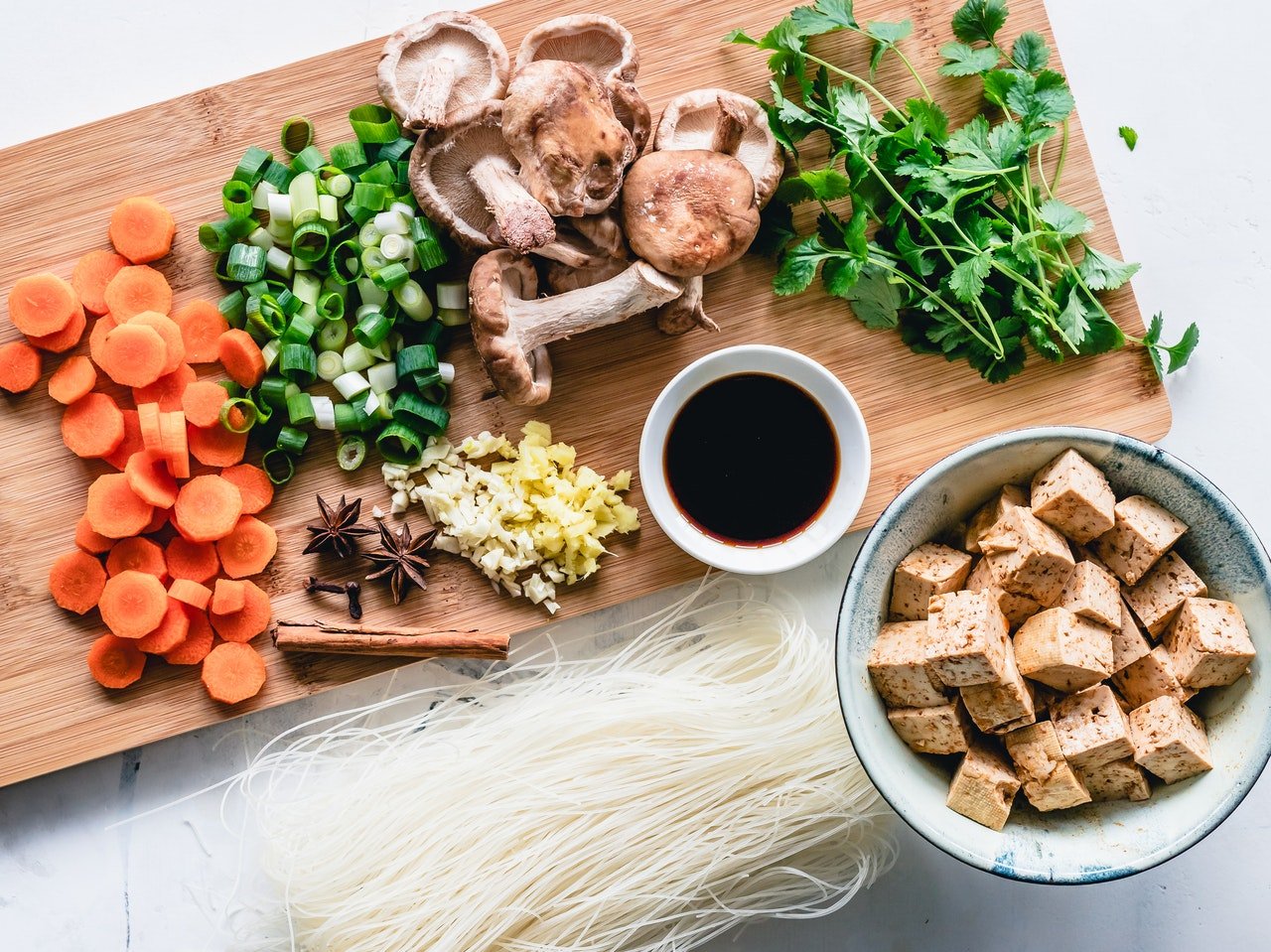 Cutting Board with Ingredients