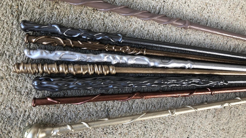 An assortment of metal wands