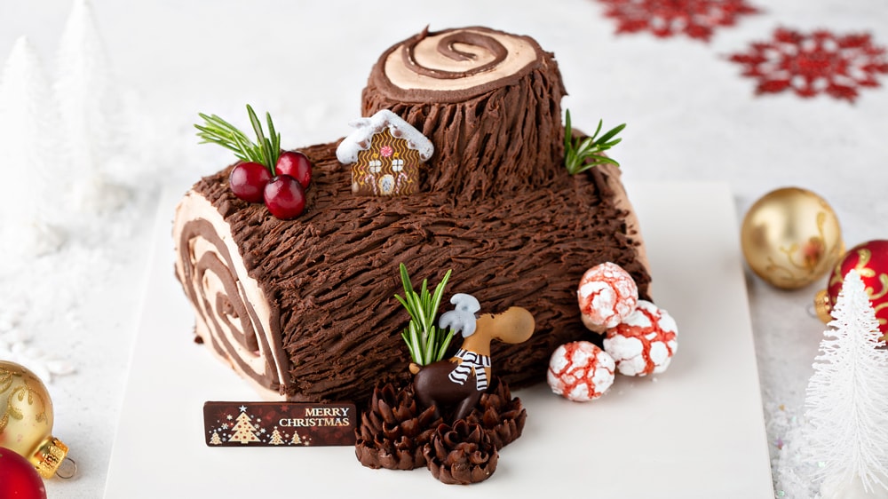 Yule log cake