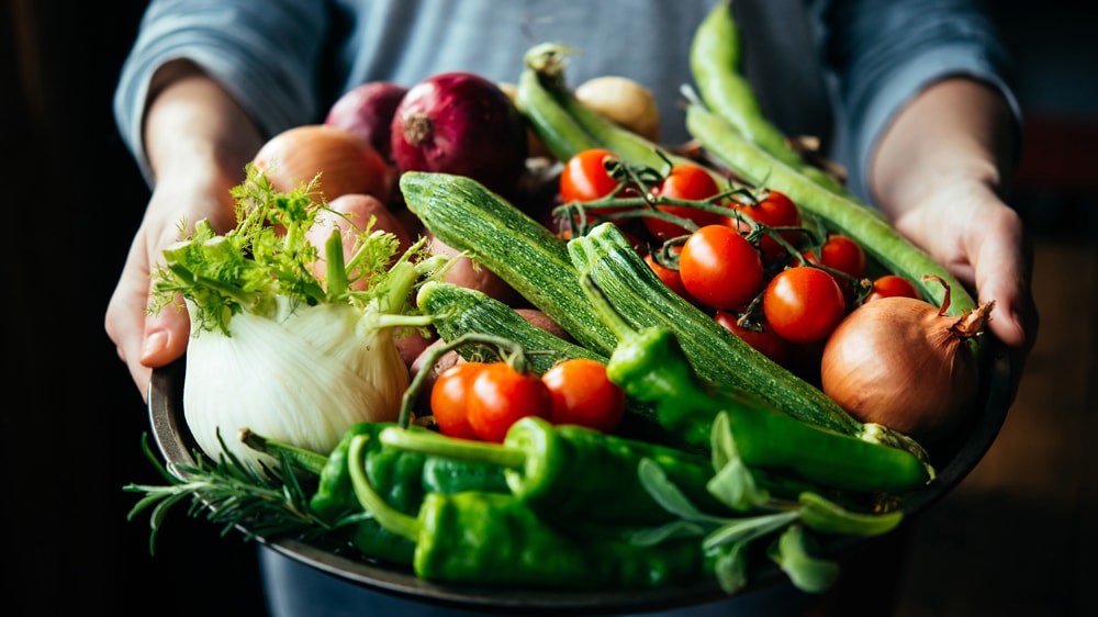 An assortment of summer vegetables