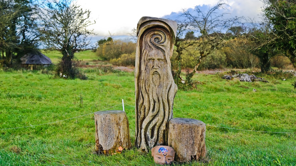 Carving of Lugh, the Celtic Sun God