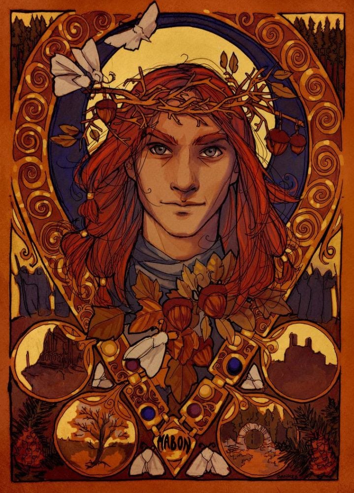 An illustration of the Welsh god Mabon