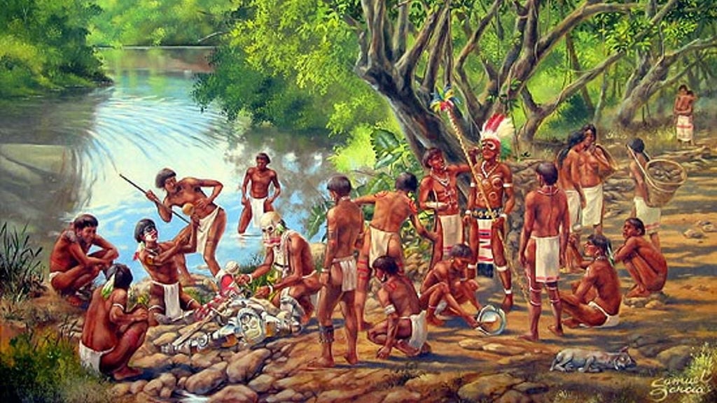 An illustration of the Taino people