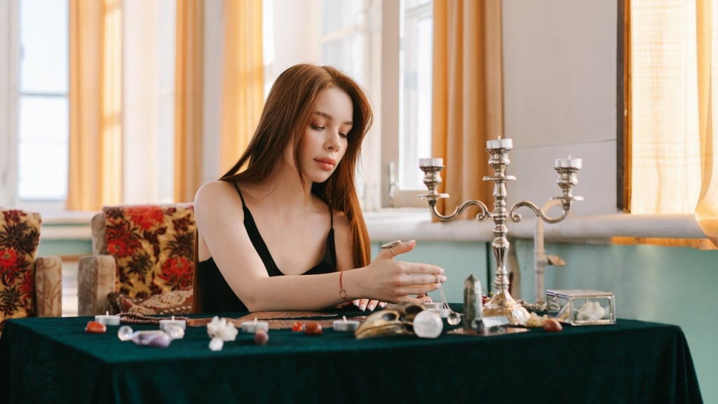 A woman practicing magick by herself