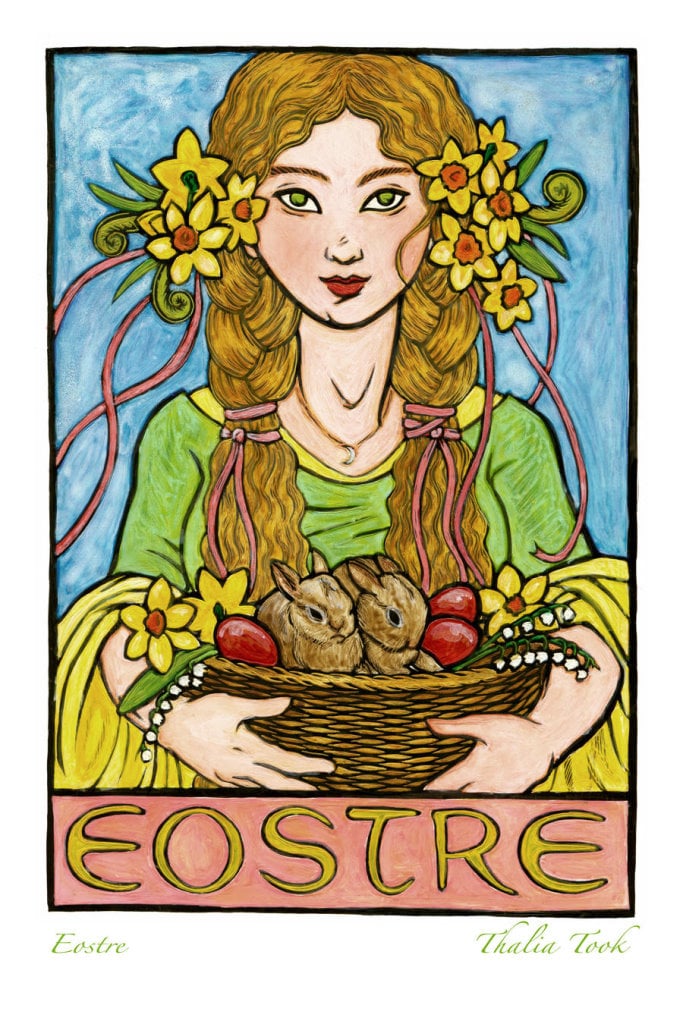 Goddess Eostre illustrated by ThaliaTook