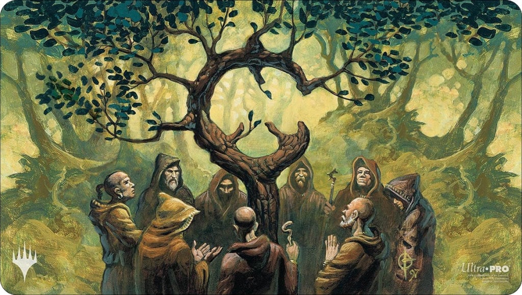 An illustration by Daren Bader of a group of pagans performing a ritual