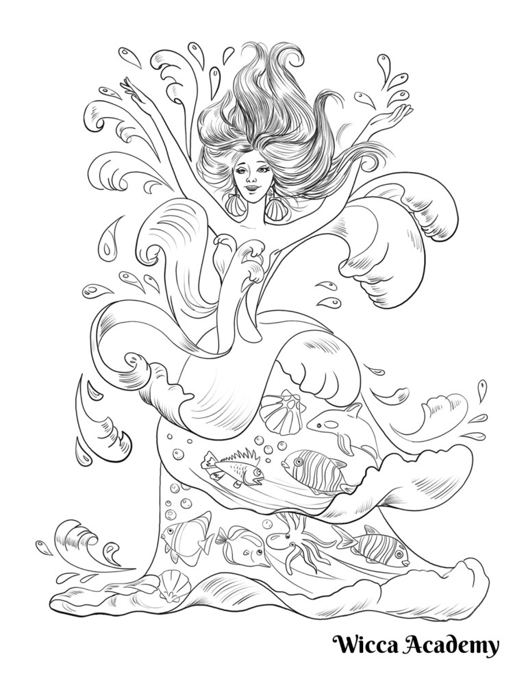 Goddess of The Sea Coloring Page