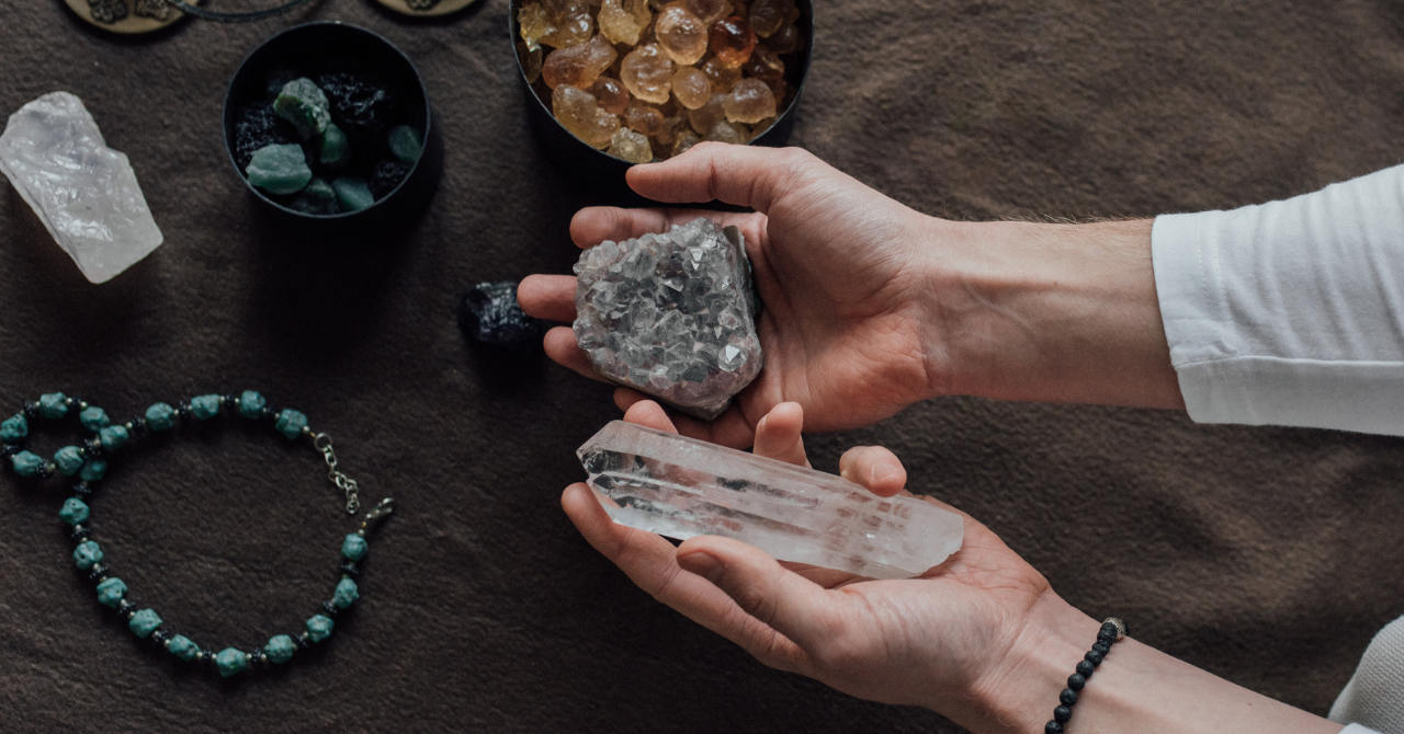 A Person Holding Big Crystals