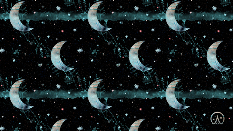 Wicca Academy Moon Pattern Desktop Background