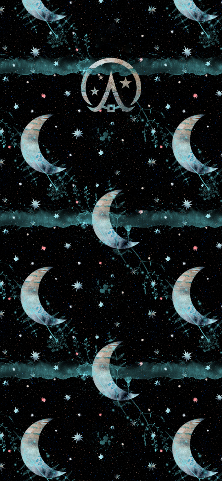 Wicca Academy Moon Pattern Mobile Background