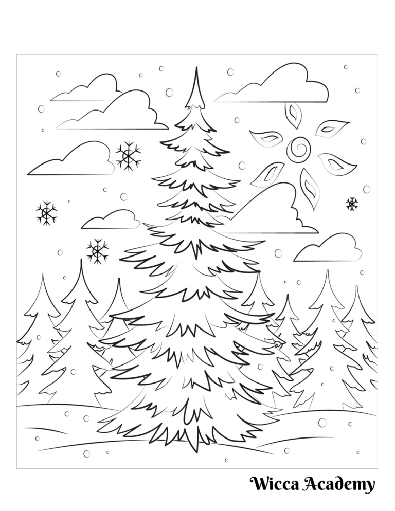 Winter Tree Coloring Page