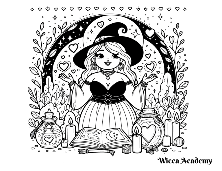 Valentines Witch Coloring Page