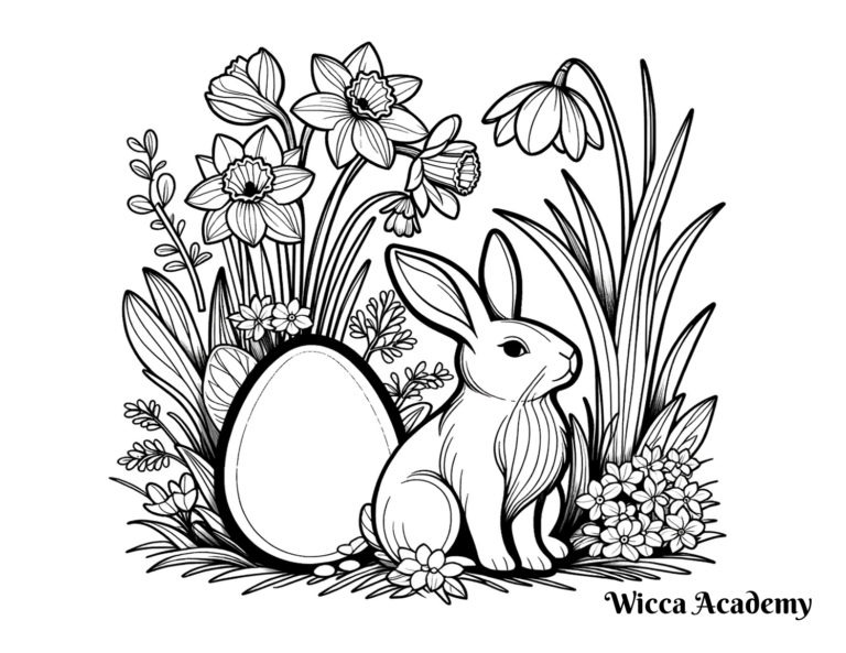 Ostara Bunny Coloring Page