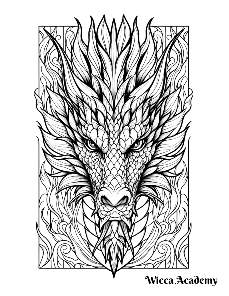 Wicca Academy Dragon Coloring Page