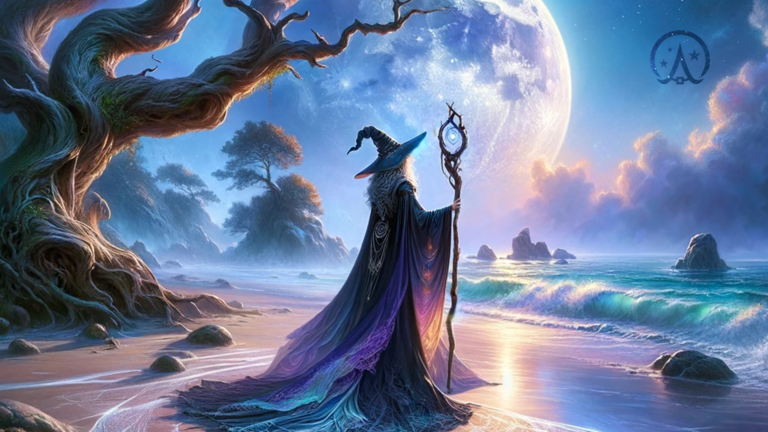 Wicca Academy Witch On The Beach Desktop Background