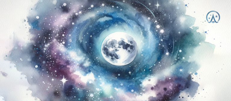 Wicca Academy Watercolor Moon Facebook Background