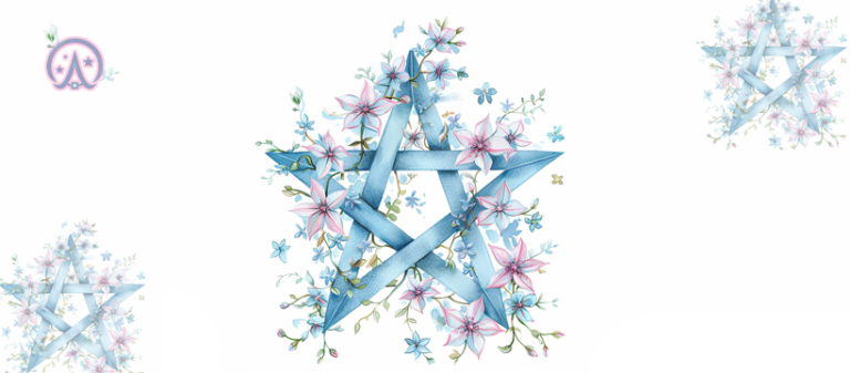 Wicca Academy Flower Pentagram Facebook Background