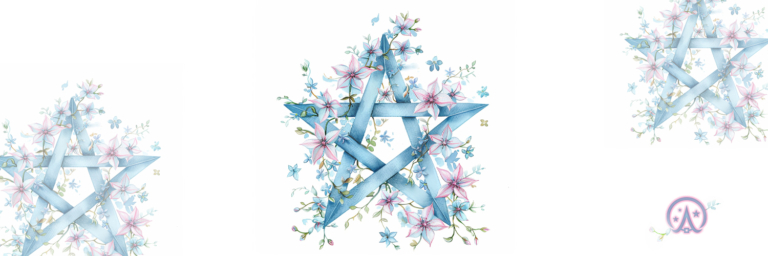Wicca Academy Flower Pentagram Twitter Background
